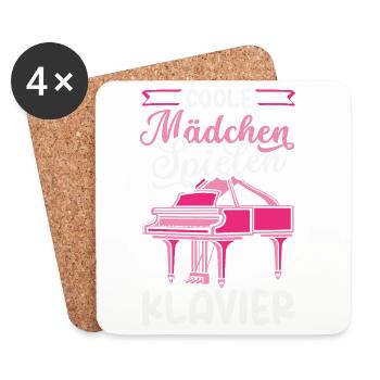 Piano Klavier Musiker Geschenk Geschenkidee - Untersetzer (4er-Set) - Weiß - Vorne