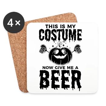 This Is My Halloween Costume Now Give Me A Beer - Untersetzer (4er-Set) - Weiß - Vorne