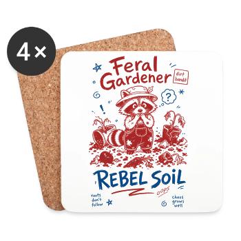 Feral Gardener Rebel Soil Organic Gardening - Untersetzer (4er-Set) - Weiß - Vorne