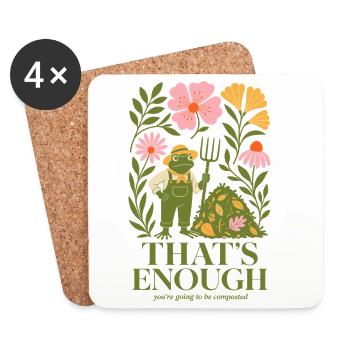 Urban Gardening That's Enough Compost - Coasters (set of 4) - white - Front