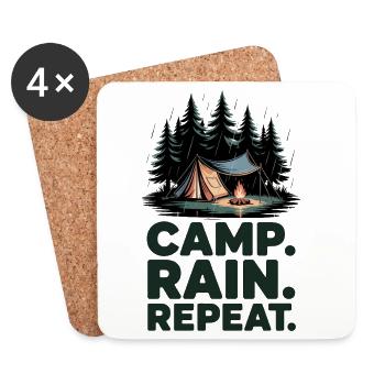 Camping Répété du Camp Rain - Dessous de verre (lot de 4) - blanc - Devant