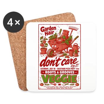 Organic Gardening Garden Hair Veggie Roots - Coasters (set of 4) - white - Front