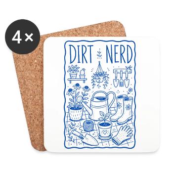 Récolte des plantes de jardinage biologique Dirt Nerd - Dessous de verre (lot de 4) - blanc - Devant