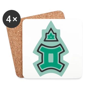 Zodiac Tribal Gemini and Air - Coasters (set of 4) - white - Front