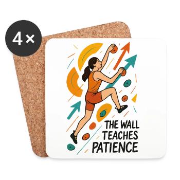 Bouldering Women Motivation - Abstract Art - Coasters (set of 4) - white - Front