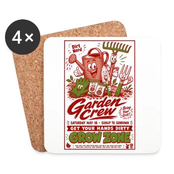 Urban Gardening Garden Crew Grow Your Own - Coasters (set of 4) - white - Front