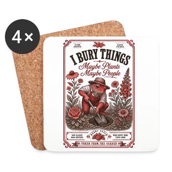 Urban Gardening I Bury Things Maybe Plants - Coasters (set of 4) - white - Front