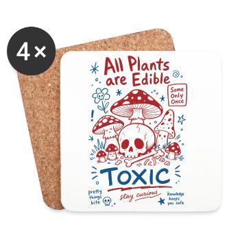 All Plants Are Edible Toxic Organic Gardening - Coasters (set of 4) - white - Front