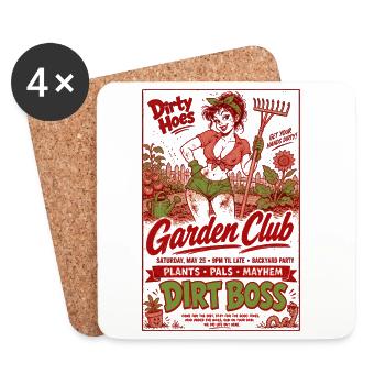 Urban Gardening Dirty Hoes Garden Club Plants - Coasters (set of 4) - white - Front