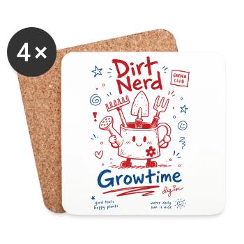 Urban Gardening Dirt Nerd Growtime - Coasters (set of 4) - white - Front