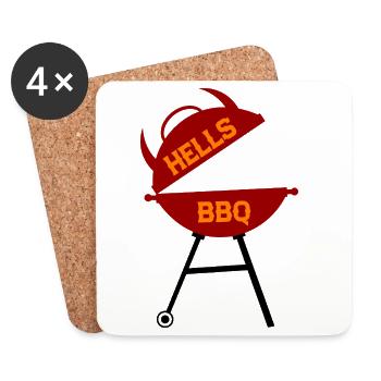 Talons : design de barbecue style rétro - Dessous de verre (lot de 4) - blanc - Devant