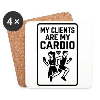 Klienten Cardio Fitness Coach - Untersetzer (4er-Set) - Weiß - Vorne