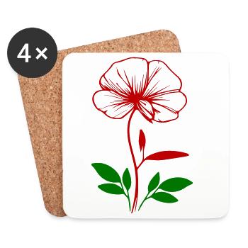 Pansy - Coasters (set of 4) - white - Front