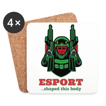 Logo Esport Warrior Imprimé - Dessous de verre (lot de 4) - blanc - Devant