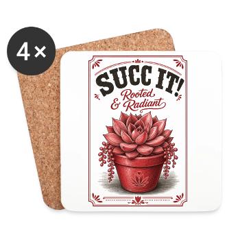 Urban Gardening Succulents Rooted Radiant - Coasters (set of 4) - white - Front