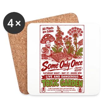 Urbaner Gartenbau giftiger Garten Alle Pflanzen sind essbar - Untersetzer (4er-Set) - Weiß - Vorne