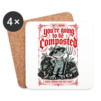 Compost pour jardinage urbain Ça suffit - Dessous de verre (lot de 4) - blanc - Devant
