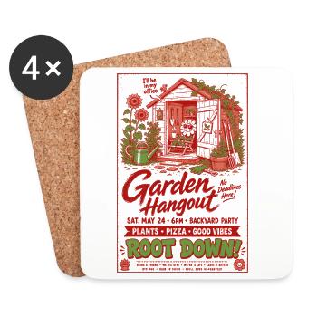 Garden Hangout Root Down Organic Gardening - Coasters (set of 4) - white - Front