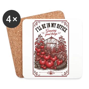 Ill Be In My Office Growing Good Things Gardening - Coasters (set of 4) - white - Front