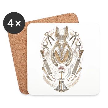 Maréchal-ferrant - Dessous de verre (lot de 4) - blanc - Devant