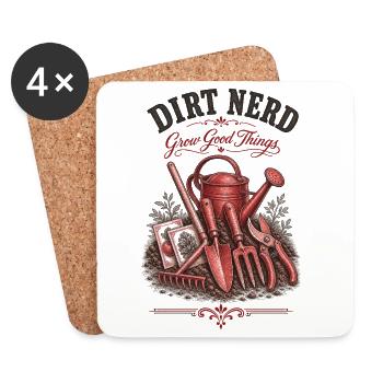 Urban Gardening Dirt Nerd Grow Good Things - Coasters (set of 4) - white - Front