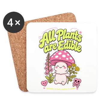 Jardinage urbain : toutes les plantes sont comestibles - Dessous de verre (lot de 4) - blanc - Devant