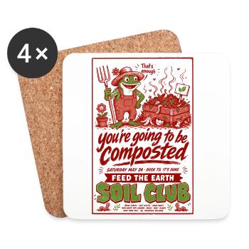Urban Gardening Soil Club Feed The Earth - Coasters (set of 4) - white - Front
