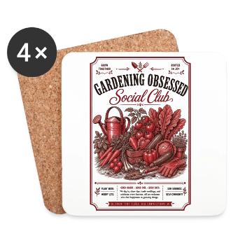 Urban Gardening Gardening Obsessed Social Club - Coasters (set of 4) - white - Front