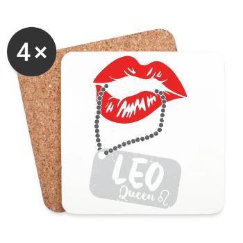 Zodiac sign Leo - Coasters (set of 4) - white - Front