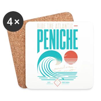 Peniche Surfing - Dessous de verre (lot de 4) - blanc - Devant