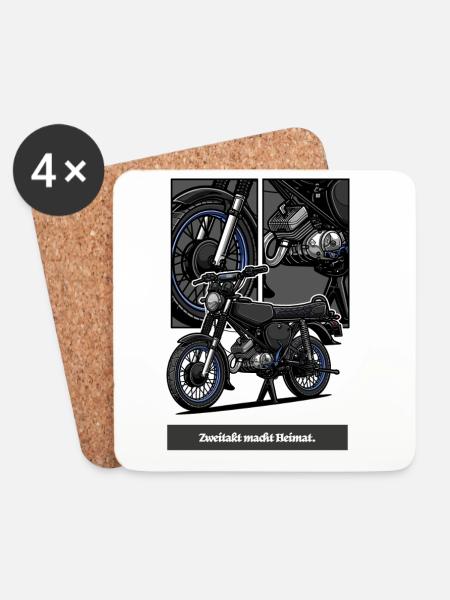 S51 (blau) // Illustration - Untersetzer (4er-Set) - Weiß