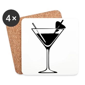 Cocktail Cocktailglas Cocktailbar Geschenk - Untersetzer (4er-Set) - Weiß - Vorne