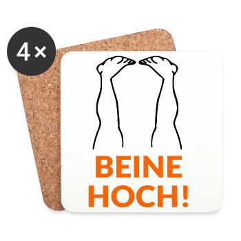 Motivation Beine Hoch - Untersetzer (4er-Set) - Weiß - Vorne