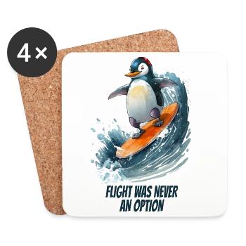 Flight Was Never an Option- Pinguin - Untersetzer (4er-Set) - Weiß - Vorne