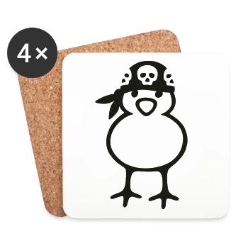 pirate chick - Coasters (set of 4) - white - Front