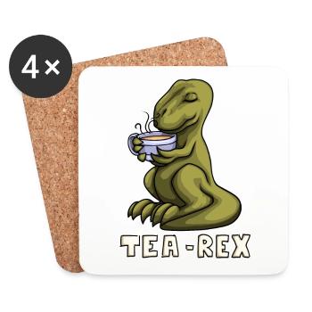 Tea-Rex - Coasters (set of 4) - white - Front