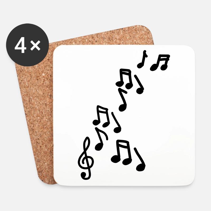 noten - Untersetzer (4er-Set) - Weiß