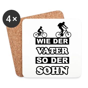 Wie der Vater so der Sohn Fahrrad - Untersetzer (4er-Set) - Weiß - Vorne