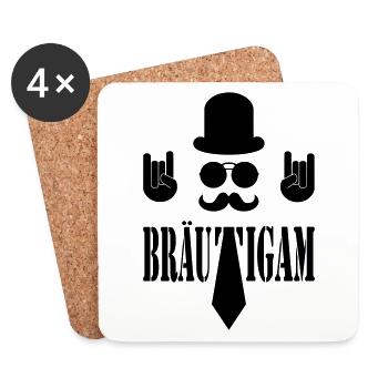 Der Bräutigam - Untersetzer (4er-Set) - Weiß - Vorne