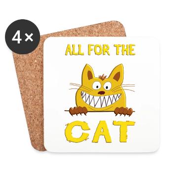 All for the cat - Alles für die Katz - Coasters (set of 4) - white - Front