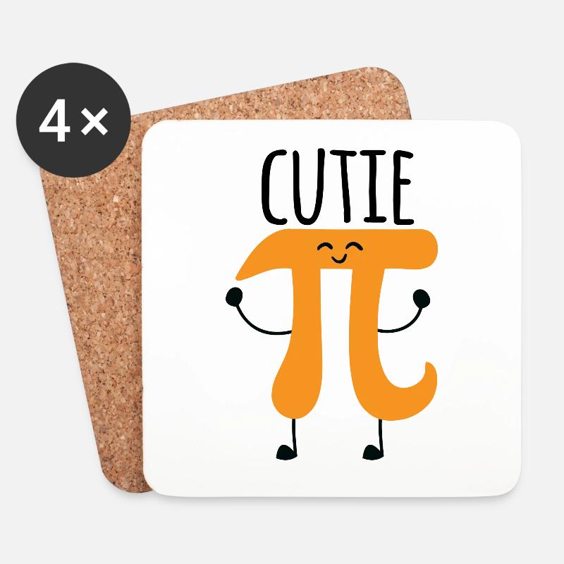 Cutie Pi - Untersetzer (4er-Set) - Weiß