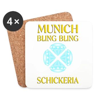 Munich Bling Bling Schickeria - Untersetzer (4er-Set) - Weiß - Vorne