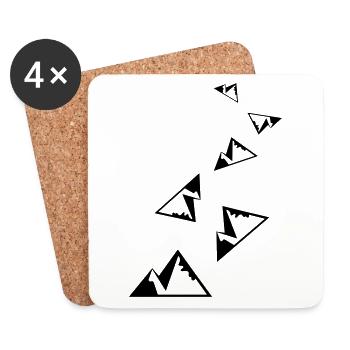 Mountains Nature Symbol - Coasters (set of 4) - white - Front