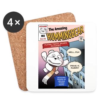 Der erstaunliche Hummingbear #0 - Untersetzer (4er-Set) - Weiß - Vorne