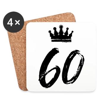 60 Number crown - Coasters (set of 4) - white - Front