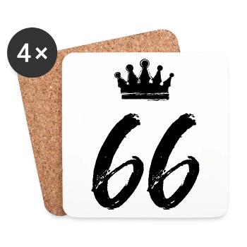 66 Couronne numérique - Dessous de verre (lot de 4) - blanc - Devant