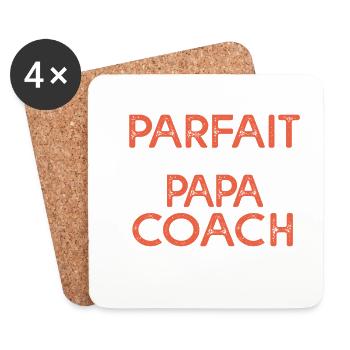 je suis un papa coach cadeau entraineur humour - Dessous de verre (lot de 4) - blanc - Devant