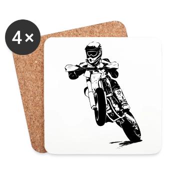 Supermoto - Supermotard - Dessous de verre (lot de 4) - blanc - Devant