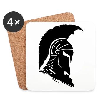 Spartan Helmet Gladiator Symbol - Coasters (set of 4) - white - Front