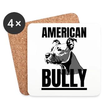 American Bully Pride - Dessous de verre (lot de 4) - blanc - Devant